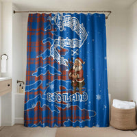 Scotland Christmas Bathroom Set with Santa Playing Bagpipes and Blue Red Tartan Music Notes - Wonder Print Shop