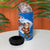 Scotland Christmas 4 in 1 Can Cooler Tumbler with Santa Playing Bagpipes and Blue Red Tartan Music Notes - Wonder Print Shop