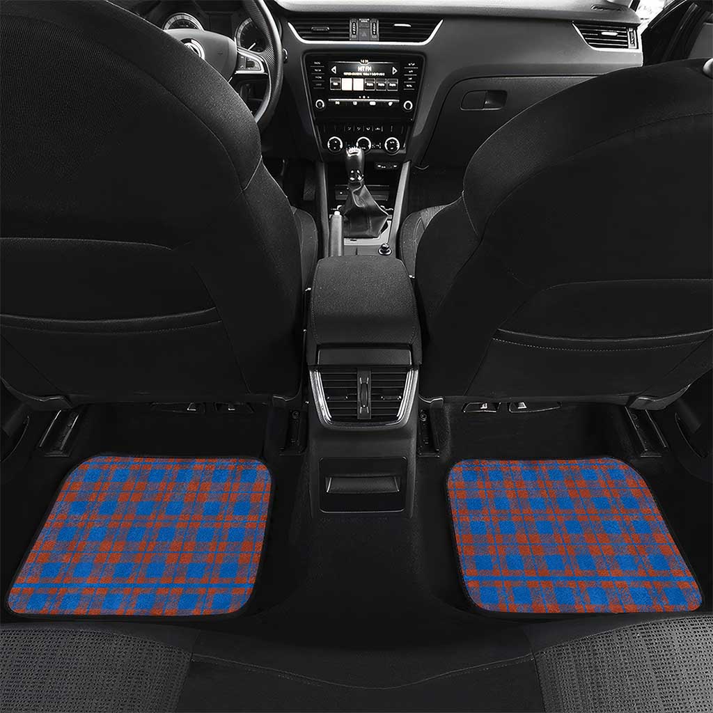 Scotland Christmas Car Mats with Santa Playing Bagpipes and Blue Red Tartan Music Notes - Wonder Print Shop
