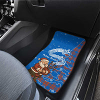 Scotland Christmas Car Mats with Santa Playing Bagpipes and Blue Red Tartan Music Notes - Wonder Print Shop