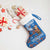 Scotland Christmas Stocking with Santa Playing Bagpipes and Blue Red Tartan Music Notes - Wonder Print Shop