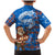 Scotland Christmas Family Matching Mermaid Dress and Hawaiian Shirt with Santa Playing Bagpipes and Blue Red Tartan Music Notes - Wonder Print Shop