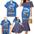 Scotland Christmas Family Matching Mermaid Dress and Hawaiian Shirt with Santa Playing Bagpipes and Blue Red Tartan Music Notes - Wonder Print Shop