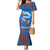 Scotland Christmas Family Matching Mermaid Dress and Hawaiian Shirt with Santa Playing Bagpipes and Blue Red Tartan Music Notes - Wonder Print Shop