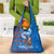 Scotland Christmas Grocery Bag with Santa Playing Bagpipes and Blue Red Tartan Music Notes - Wonder Print Shop