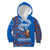 Scotland Christmas Kid Hoodie with Santa Playing Bagpipes and Blue Red Tartan Music Notes - Wonder Print Shop
