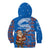 Scotland Christmas Kid Hoodie with Santa Playing Bagpipes and Blue Red Tartan Music Notes - Wonder Print Shop