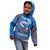 Scotland Christmas Kid Hoodie with Santa Playing Bagpipes and Blue Red Tartan Music Notes - Wonder Print Shop