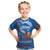 Scotland Christmas Kid T Shirt with Santa Playing Bagpipes and Blue Red Tartan Music Notes - Wonder Print Shop