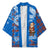 Scotland Christmas Kimono with Santa Playing Bagpipes and Blue Red Tartan Music Notes - Wonder Print Shop