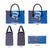 Scotland Christmas Leather Bag with Santa Playing Bagpipes and Blue Red Tartan Music Notes - Wonder Print Shop