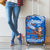Scotland Christmas Luggage Cover with Santa Playing Bagpipes and Blue Red Tartan Music Notes - Wonder Print Shop