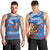 Scotland Christmas Men Tank Top with Santa Playing Bagpipes and Blue Red Tartan Music Notes - Wonder Print Shop