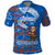 Scotland Christmas Polo Shirt with Santa Playing Bagpipes and Blue Red Tartan Music Notes - Wonder Print Shop