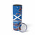 Scotland Christmas Skinny Tumbler with Santa Playing Bagpipes and Blue Red Tartan Music Notes - Wonder Print Shop