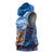Scotland Christmas Sleeveless Hoodie with Santa Playing Bagpipes and Blue Red Tartan Music Notes - Wonder Print Shop
