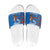 Scotland Christmas Slide Sandals with Santa Playing Bagpipes and Blue Red Tartan Music Notes - Wonder Print Shop