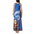 Scotland Christmas Tank Maxi Dress with Santa Playing Bagpipes and Blue Red Tartan Music Notes - Wonder Print Shop