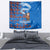 Scotland Christmas Tapestry with Santa Playing Bagpipes and Blue Red Tartan Music Notes - Wonder Print Shop