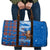 Scotland Christmas Travel Bag with Santa Playing Bagpipes and Blue Red Tartan Music Notes - Wonder Print Shop