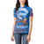 Scotland Christmas Women Polo Shirt with Santa Playing Bagpipes and Blue Red Tartan Music Notes - Wonder Print Shop