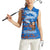Scotland Christmas Women Sleeveless Polo Shirt with Santa Playing Bagpipes and Blue Red Tartan Music Notes - Wonder Print Shop