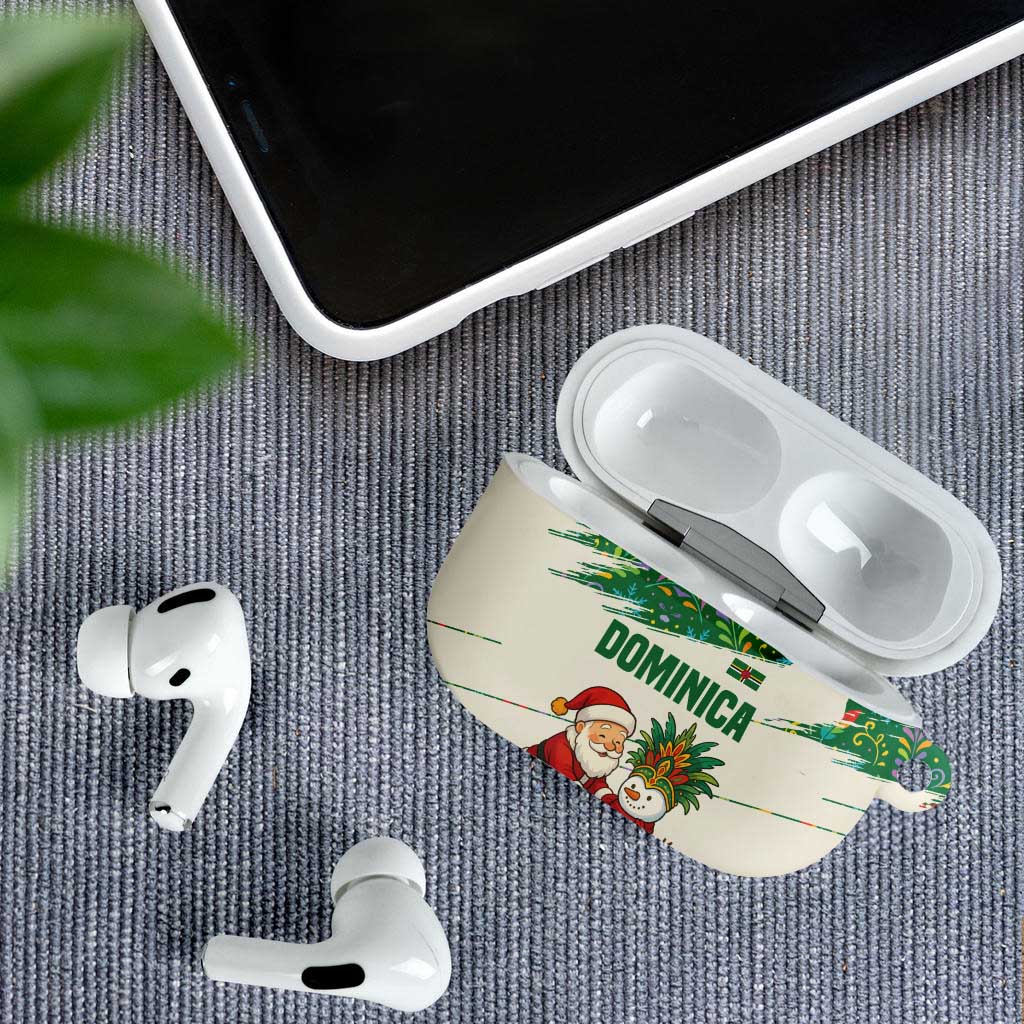 Dominica Christmas AirPods Case with Santa Snowman and Tropical Carnival Headpiece - Wonder Print Shop