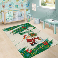 Dominica Christmas Area Rug with Santa Snowman and Tropical Carnival Headpiece - Wonder Print Shop