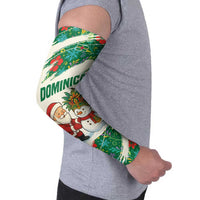 Dominica Christmas Arm Sleeves with Santa Snowman and Tropical Carnival Headpiece - Wonder Print Shop