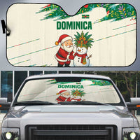 Dominica Christmas Auto Sun Shade with Santa Snowman and Tropical Carnival Headpiece - Wonder Print Shop