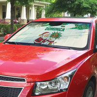 Dominica Christmas Auto Sun Shade with Santa Snowman and Tropical Carnival Headpiece - Wonder Print Shop