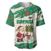 Dominica Christmas Baseball Jersey with Santa Snowman and Tropical Carnival Headpiece - Wonder Print Shop