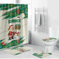 Dominica Christmas Bathroom Set with Santa Snowman and Tropical Carnival Headpiece - Wonder Print Shop