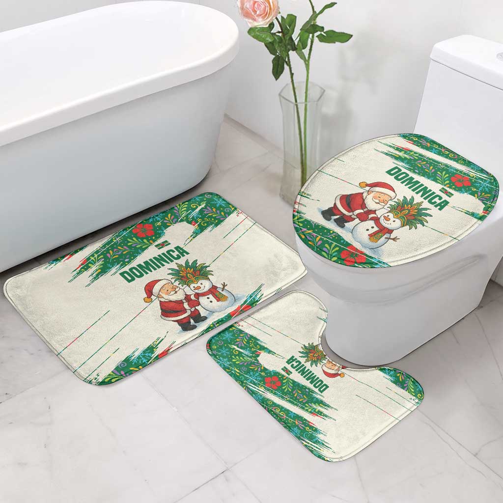 Dominica Christmas Bathroom Set with Santa Snowman and Tropical Carnival Headpiece - Wonder Print Shop