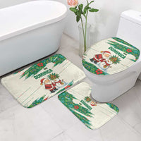 Dominica Christmas Bathroom Set with Santa Snowman and Tropical Carnival Headpiece - Wonder Print Shop