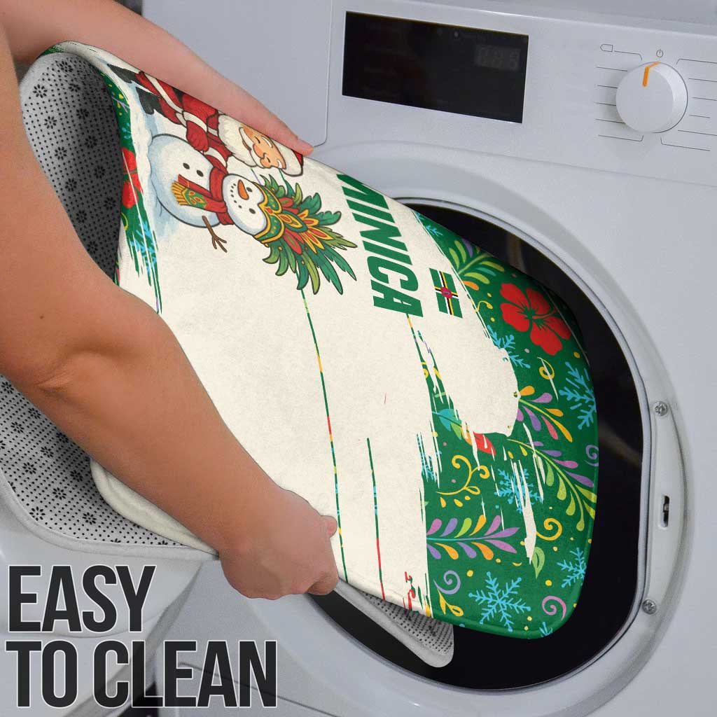 Dominica Christmas Bathroom Set with Santa Snowman and Tropical Carnival Headpiece - Wonder Print Shop