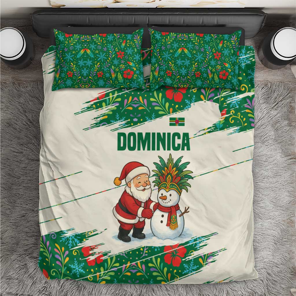 Dominica Christmas Bedding Set with Santa Snowman and Tropical Carnival Headpiece - Wonder Print Shop