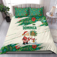 Dominica Christmas Bedding Set with Santa Snowman and Tropical Carnival Headpiece - Wonder Print Shop