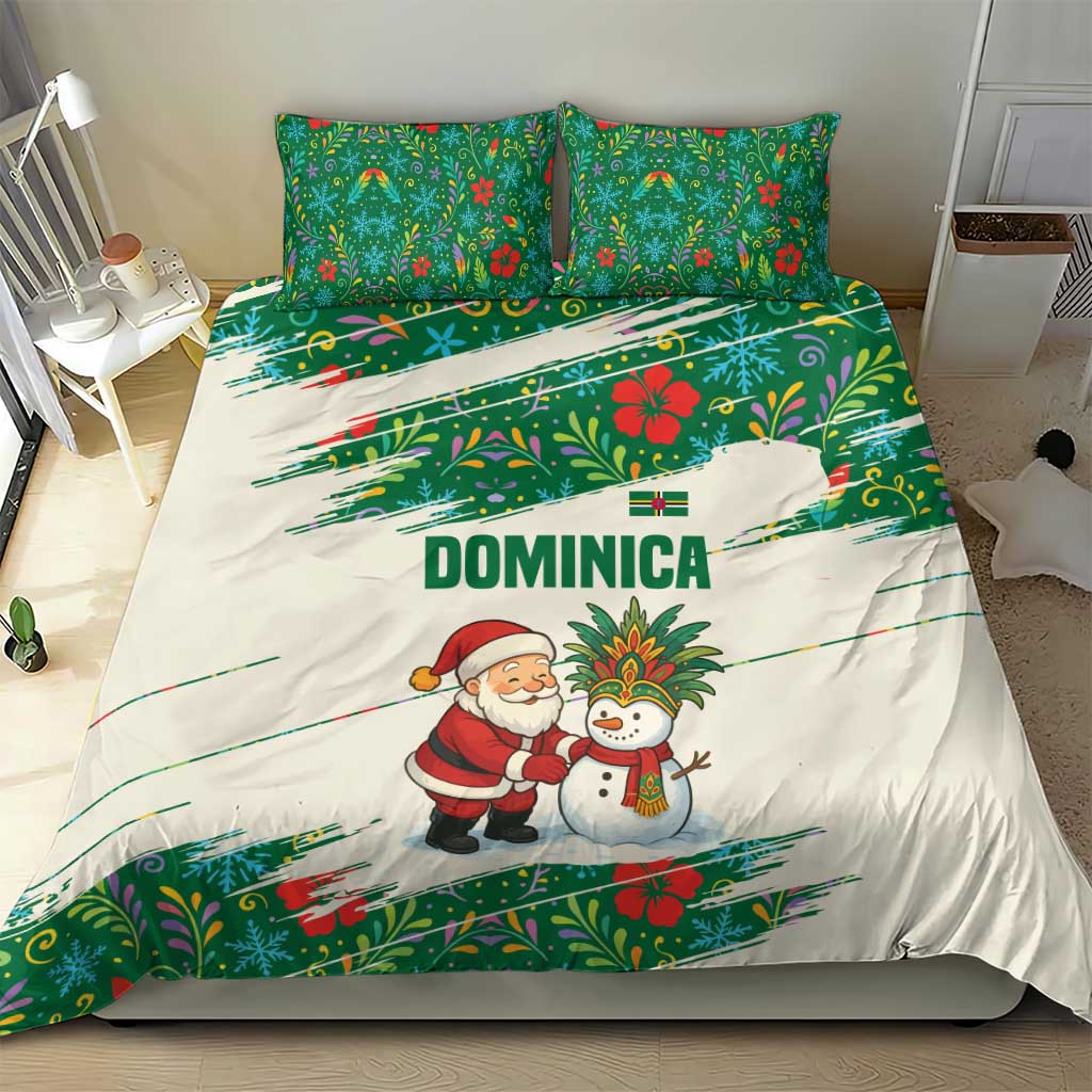 Dominica Christmas Bedding Set with Santa Snowman and Tropical Carnival Headpiece - Wonder Print Shop