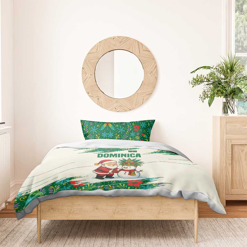 Dominica Christmas Bedding Set with Santa Snowman and Tropical Carnival Headpiece - Wonder Print Shop