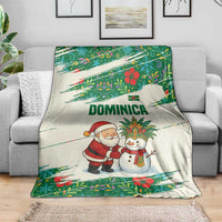 Dominica Christmas Blanket with Santa Snowman and Tropical Carnival Headpiece - Wonder Print Shop