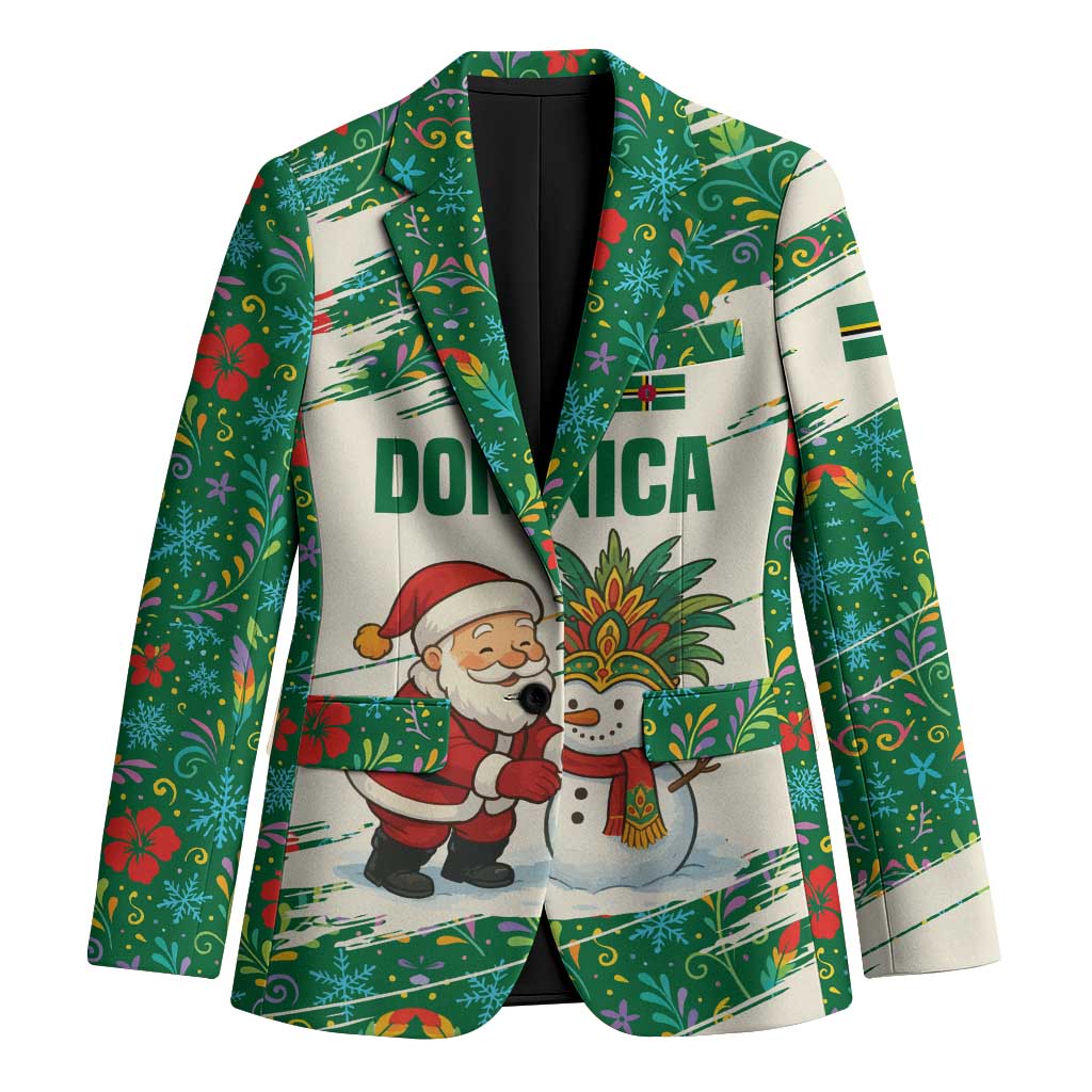 Dominica Christmas Blazer with Santa Snowman and Tropical Carnival Headpiece - Wonder Print Shop