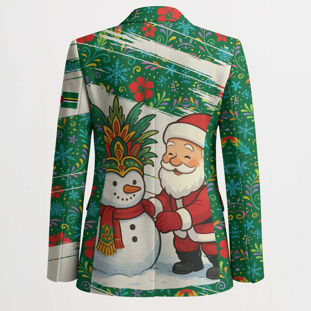 Dominica Christmas Blazer with Santa Snowman and Tropical Carnival Headpiece - Wonder Print Shop