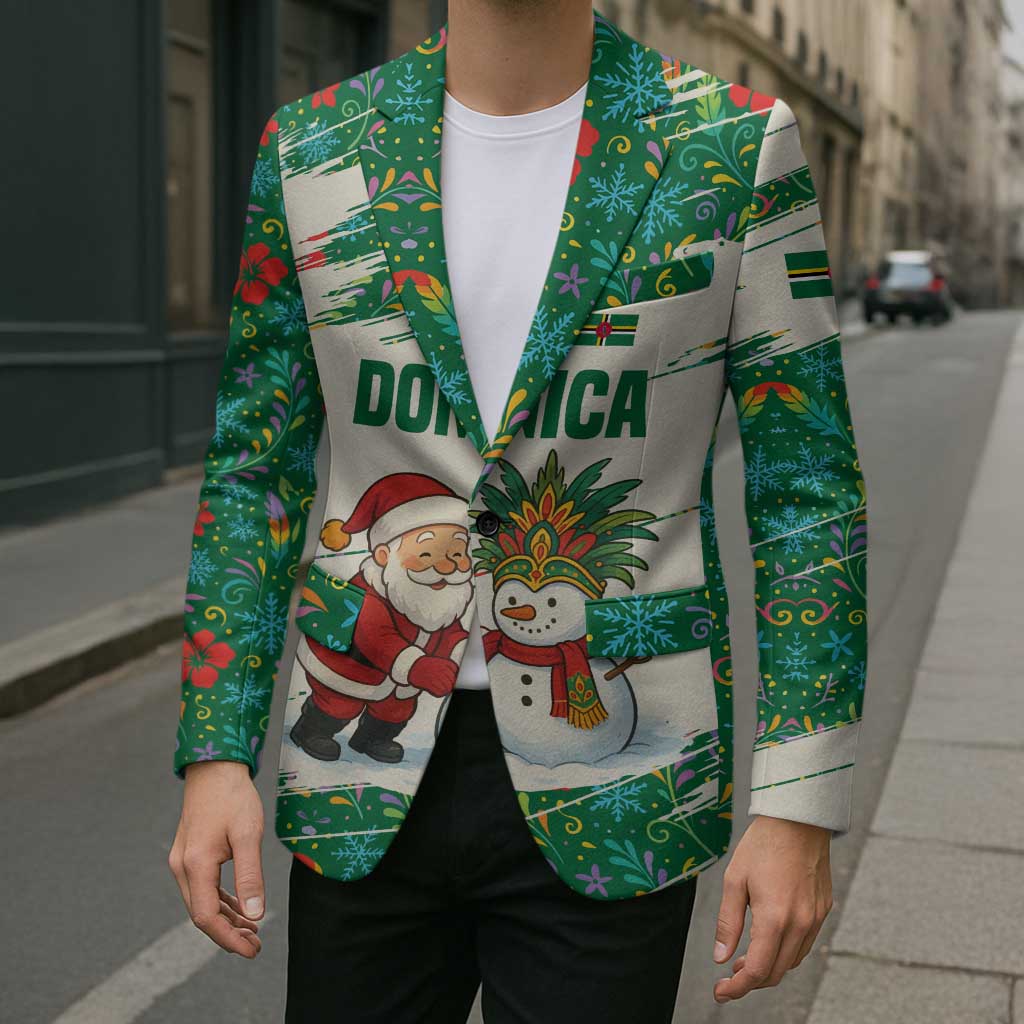 Dominica Christmas Blazer with Santa Snowman and Tropical Carnival Headpiece - Wonder Print Shop