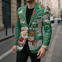 Dominica Christmas Blazer with Santa Snowman and Tropical Carnival Headpiece - Wonder Print Shop