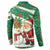 Dominica Christmas Button Sweatshirt with Santa Snowman and Tropical Carnival Headpiece - Wonder Print Shop