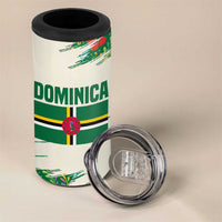 Dominica Christmas 4 in 1 Can Cooler Tumbler with Santa Snowman and Tropical Carnival Headpiece - Wonder Print Shop