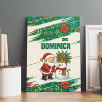 Dominica Christmas Canvas Wall Art with Santa Snowman and Tropical Carnival Headpiece - Wonder Print Shop