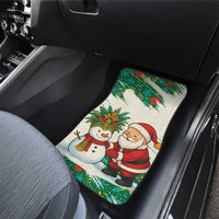 Dominica Christmas Car Mats with Santa Snowman and Tropical Carnival Headpiece - Wonder Print Shop