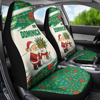 Dominica Christmas Car Seat Cover with Santa Snowman and Tropical Carnival Headpiece - Wonder Print Shop